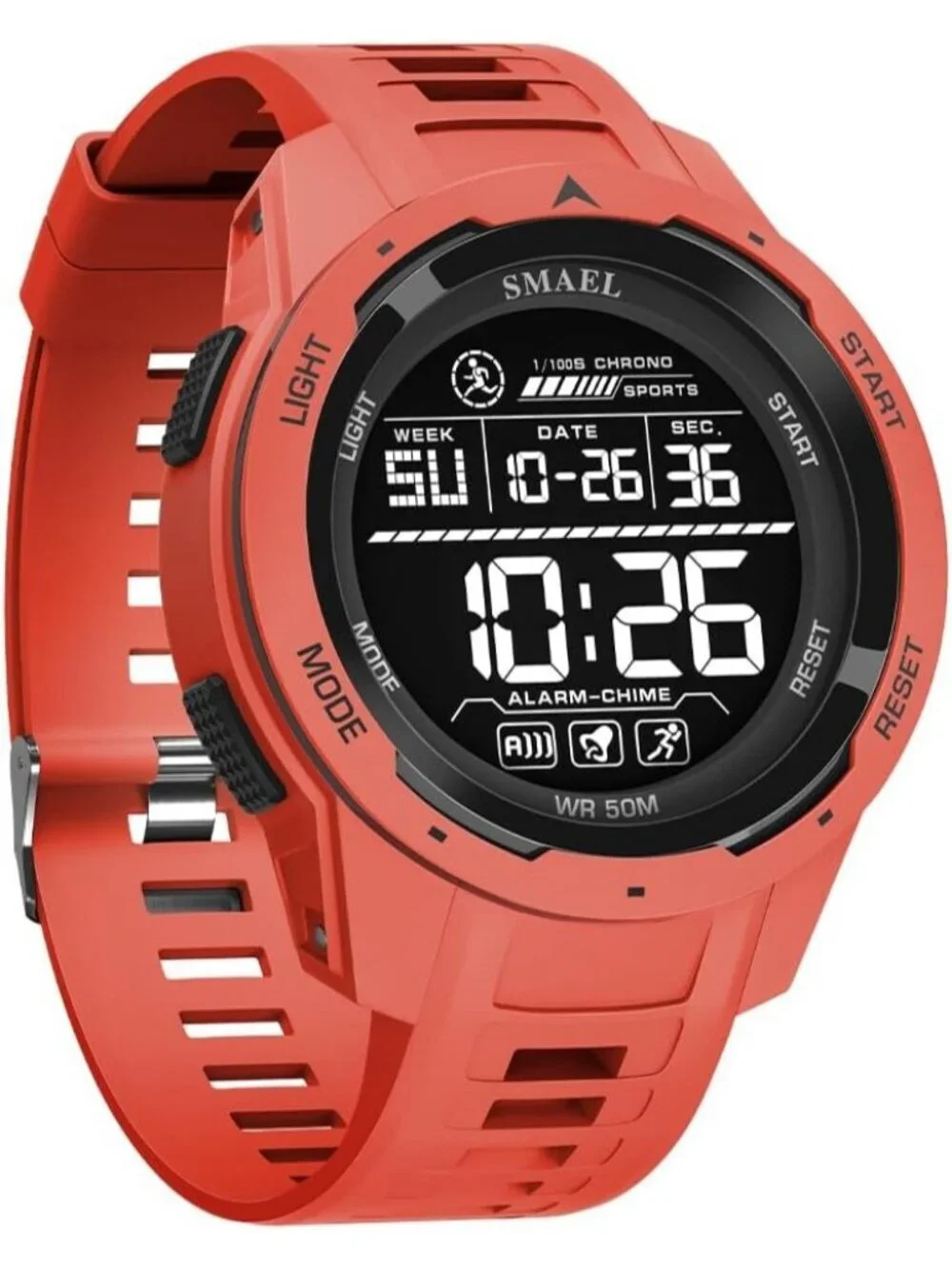 Men's Red Analog Quartz Sports Waterproof Military Casual LED Digital Watch
